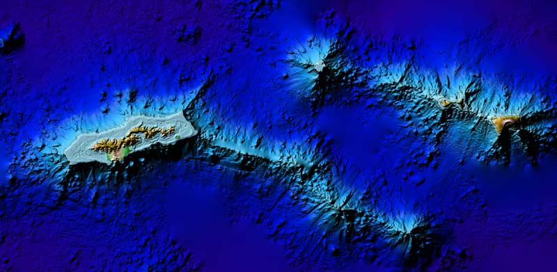 3D image view of Pago Pago DEM, American Samoa
