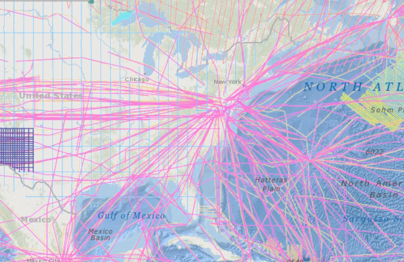 Airborne surveys in the Trackline Map Viewer