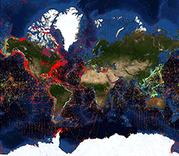 Marine Geology, World Data Service for Geophysics, Sample locations map screenshot